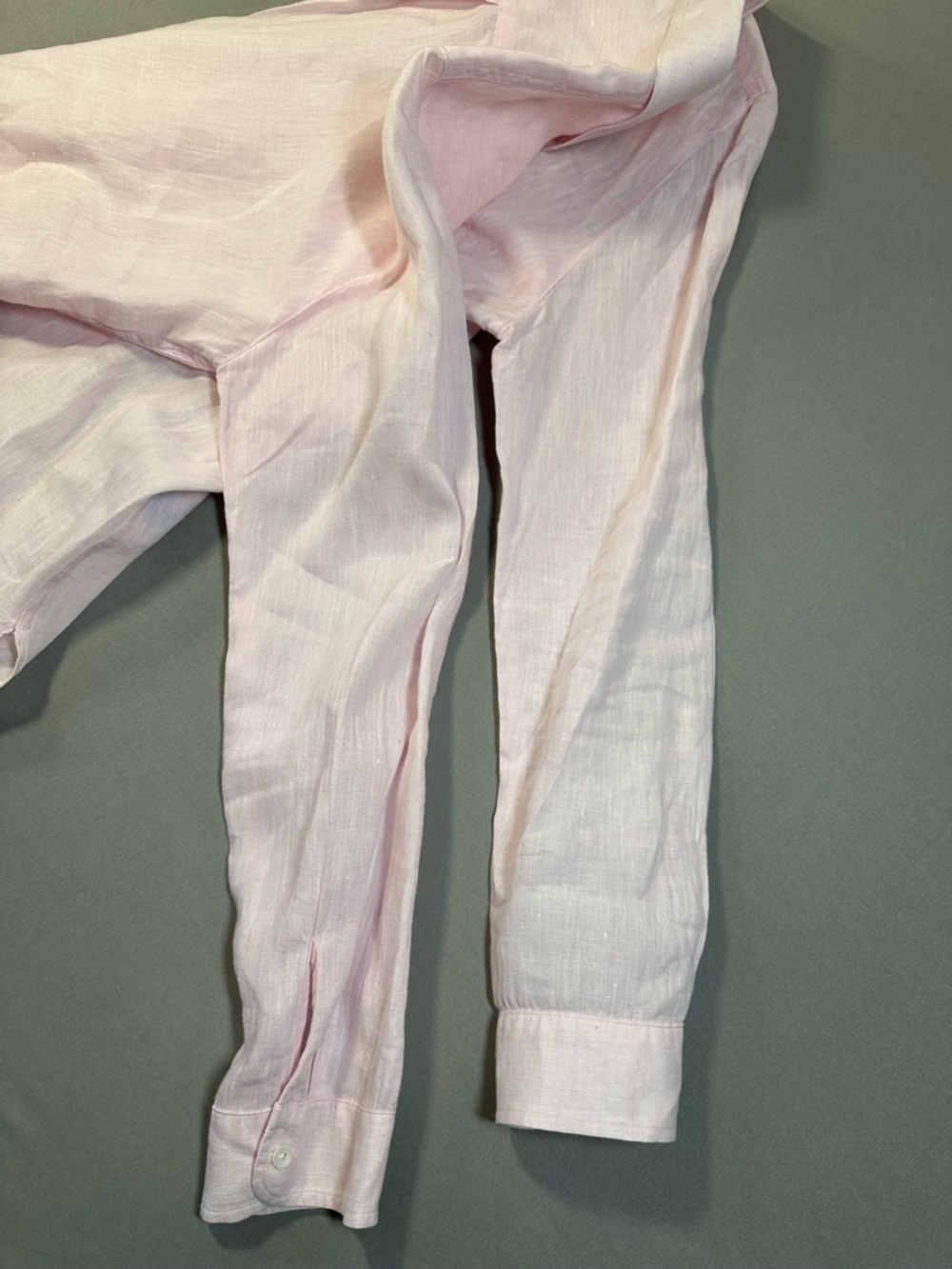 J. McLaughlin Britt Linen Shirt, Button Down, Light Pink - Womens Large - Picture 10 of 14